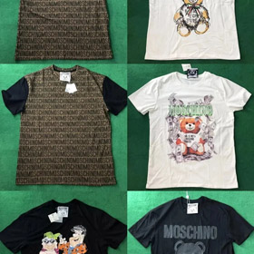 MOSCHINO Teddy Bear Print Cotton Short Sleeve Oversized T-Shirt-2823  