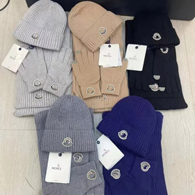 Moncler versatile hat, scarf, and gloves three-piece set-4983  