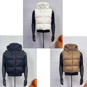 ALO Solid Color Hooded High-Neck Down Vest-5056  
