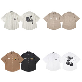 Stussy new loose-fitting plaid preppy style shirt-5276  