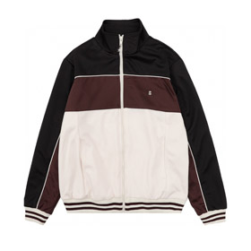 Celine embroidered chocolate-colored patchwork color-block casual jacket-5482  