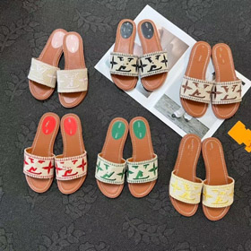 Louis Vuitton LV new embroidered slip-on beach sandals-5631  