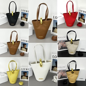 Jacquemus asymmetrical handbag with gold buckle-5820  