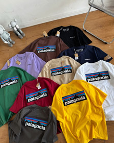 Patagonia multi-colored logo printed short-sleeved T-shirt-5877  