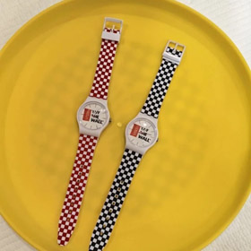 VANS checkered strap sports digital watch-5989  
