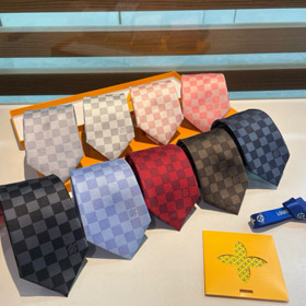 Louis Vuitton (LV) Damier Jacquard Silk Business Formal Tie-6572  